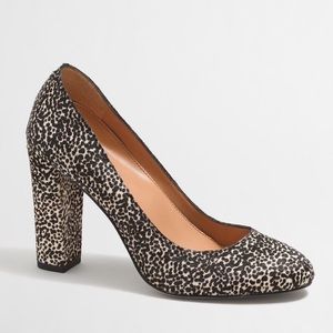 J•CREW Olive Calf Hair Heels